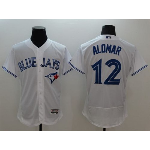 Blue Jays #12 Roberto Alomar White Flexbase Authentic Collection Stitched Jersey
