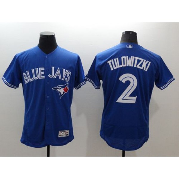 Blue Jays #2 Troy Tulowitzki Blue Flexbase Authentic Collection Stitched Jersey