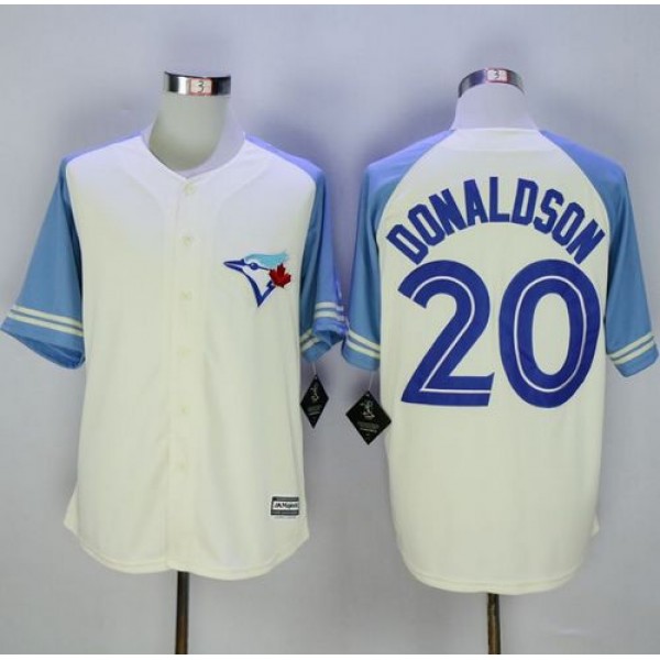 Blue Jays #20 Josh Donaldson Cream Blue Exclusive New Cool Base Stitched Jersey