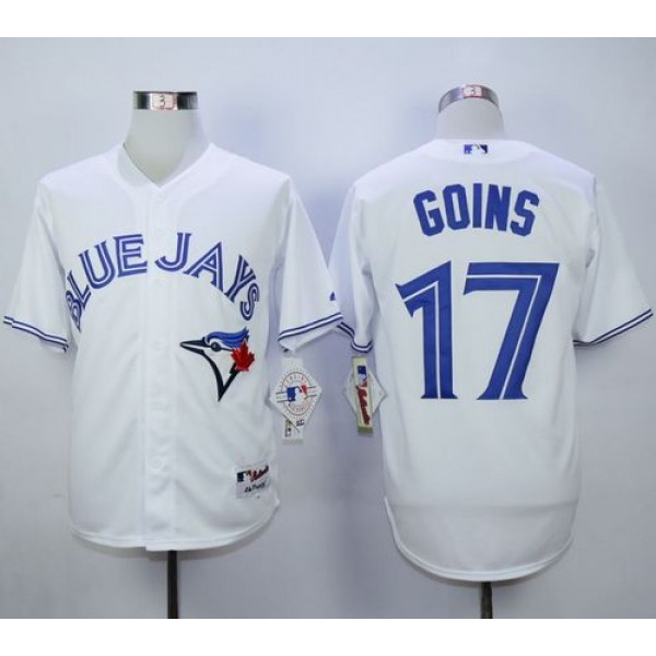 Blue Jays #17 Ryan Goins White Cool Base Stitched Jersey