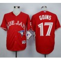 Blue Jays #17 Ryan Goins Red Canada Day Stitched Jersey