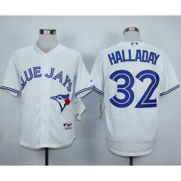 Blue Jays #32 Roy Halladay White Cool Base Stitched Jersey