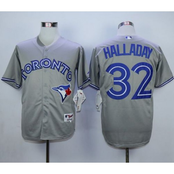 Blue Jays #32 Roy Halladay Grey Cool Base Stitched Jersey