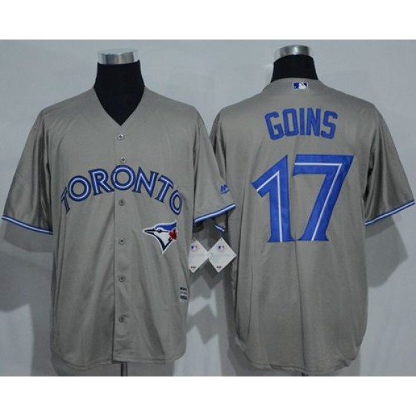Blue Jays #17 Ryan Goins Grey New Cool Base Stitched Jersey