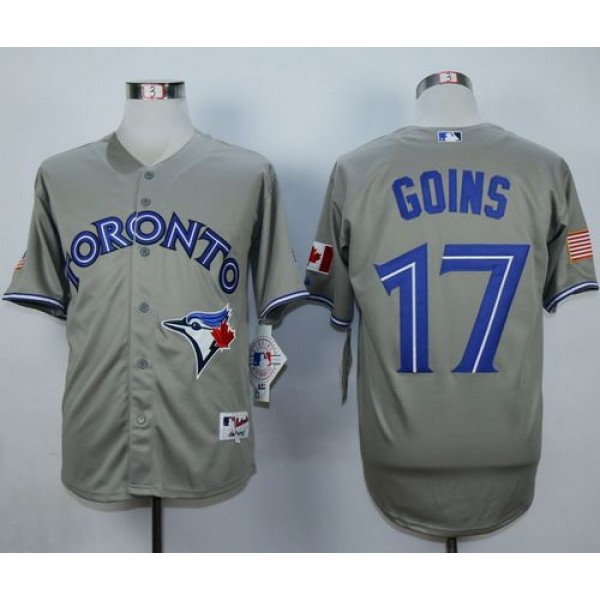 Blue Jays #17 Ryan Goins Grey Cool Base Stitched Jersey