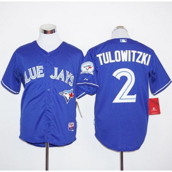 Blue Jays #2 Troy Tulowitzki Blue Alternate Cool Base Stitched Jersey