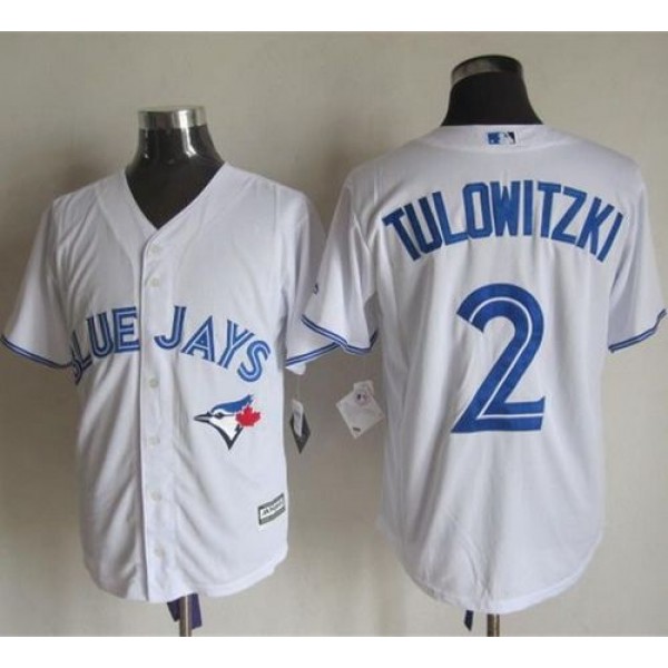 Blue Jays #2 Troy Tulowitzki White New Cool Base Stitched Jersey