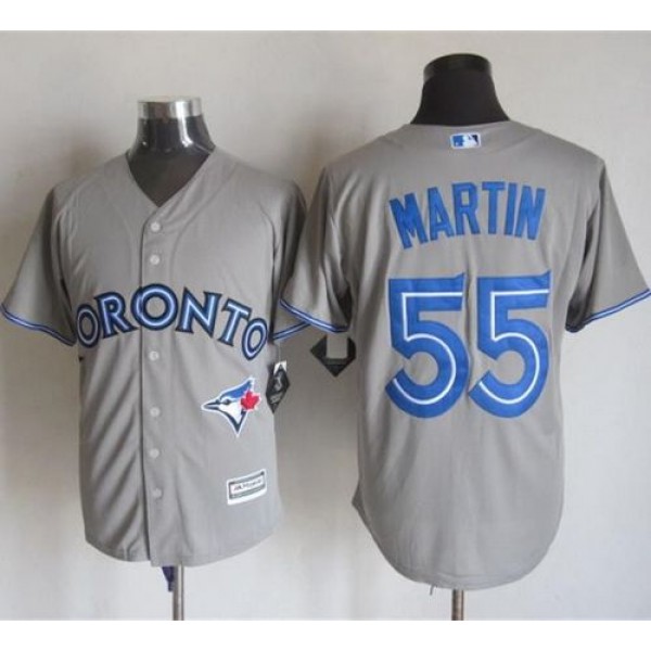 Blue Jays #55 Russell Martin Grey New Cool Base Stitched Jersey