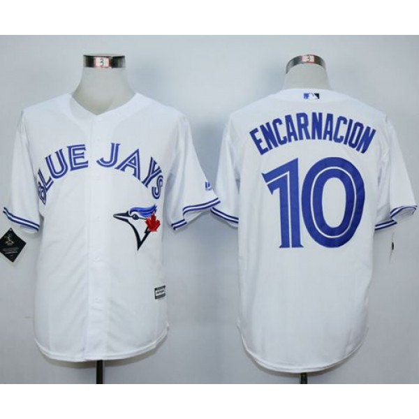 Blue Jays #10 Edwin Encarnacion White New Cool Base Stitched Jersey