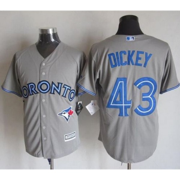 Blue Jays #43 R.A. Dickey Grey New Cool Base Stitched Jersey