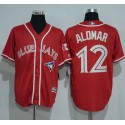 Blue Jays #12 Roberto Alomar Red New Cool Base Canada Day Stitched Jersey