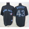 Blue Jays #43 R.A. Dickey Black Fashion Stitched Jersey