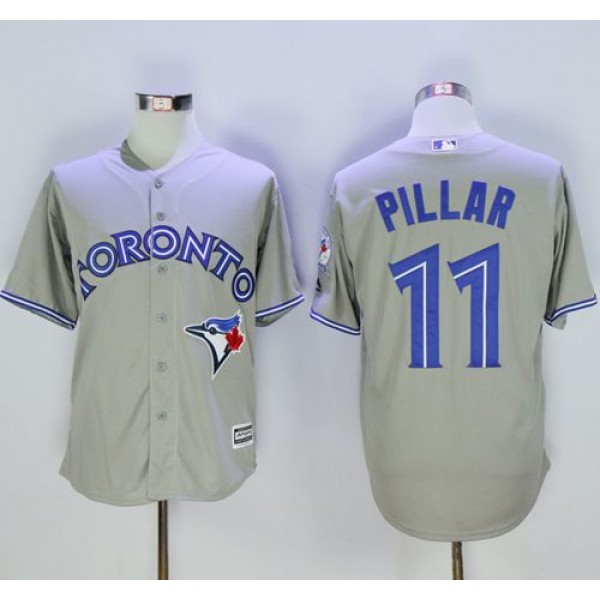 Blue Jays #11 Kevin Pillar Grey New Cool Base 40th Anniversary Stitched Jersey