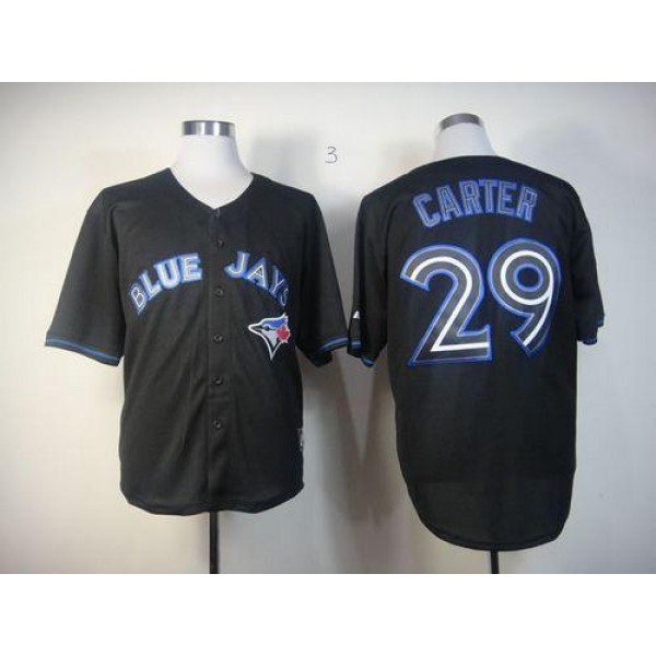 Blue Jays #29 Joe Carter Black Fashion Stitched Jersey