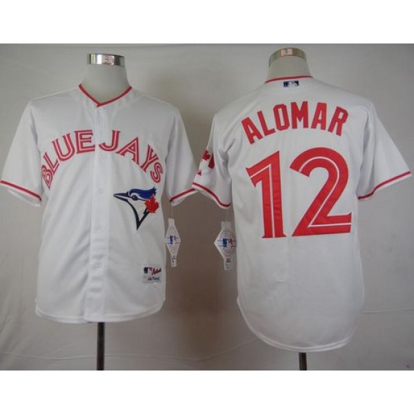 Blue Jays #12 Roberto Alomar White 2015 Canada Day Stitched Jersey