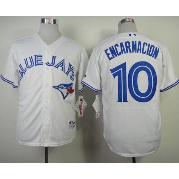 Blue Jays #10 Edwin Encarnacion White Stitched Jersey