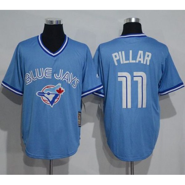 Blue Jays #11 Kevin Pillar Light Blue Cooperstown Throwback Stitched Jersey