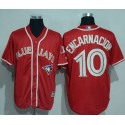 Blue Jays #10 Edwin Encarnacion Red New Cool Base Canada Day Stitched Jersey