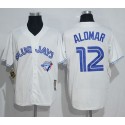 Blue Jays #12 Roberto Alomar White Cooperstown Throwback Stitched Jersey