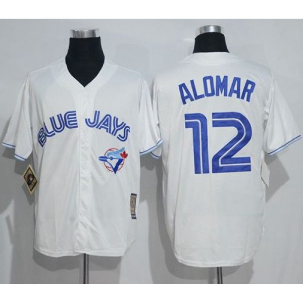 Blue Jays #12 Roberto Alomar White Cooperstown Throwback Stitched Jersey