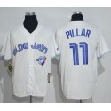 Blue Jays #11 Kevin Pillar White Cooperstown Throwback Stitched Jersey