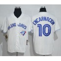 Blue Jays #10 Edwin Encarnacion White Cooperstown Throwback Stitched Jersey