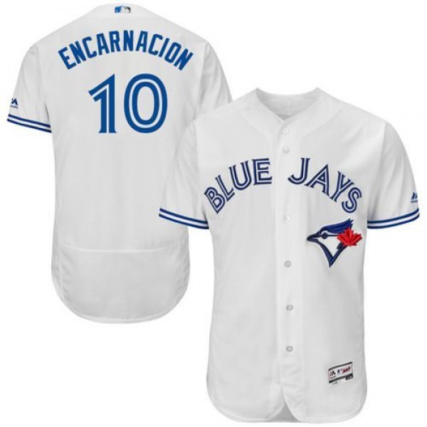 Blue Jays #10 Edwin Encarnacion White Flexbase Authentic Collection Stitched Jersey