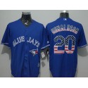 Blue Jays #20 Josh Donaldson Blue USA Flag Fashion Stitched Jersey