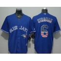 Blue Jays #6 Marcus Stroman Blue USA Flag Fashion Stitched Jersey