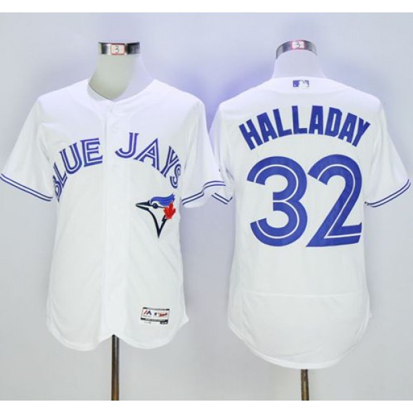 Blue Jays #32 Roy Halladay White Flexbase Authentic Collection Stitched Jersey