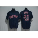 Boston Red Sox #41 Chris Sale Navy Team Logo Print Cool Base Stitched Jersey