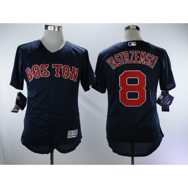 Boston Red Sox #8 Carl Yastrzemski Navy Throwback Flexbase Stitched Jersey