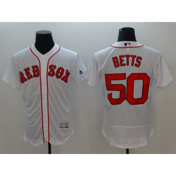 Boston Red Sox #50 Mookie Betts White Flexbase Stitched Jersey