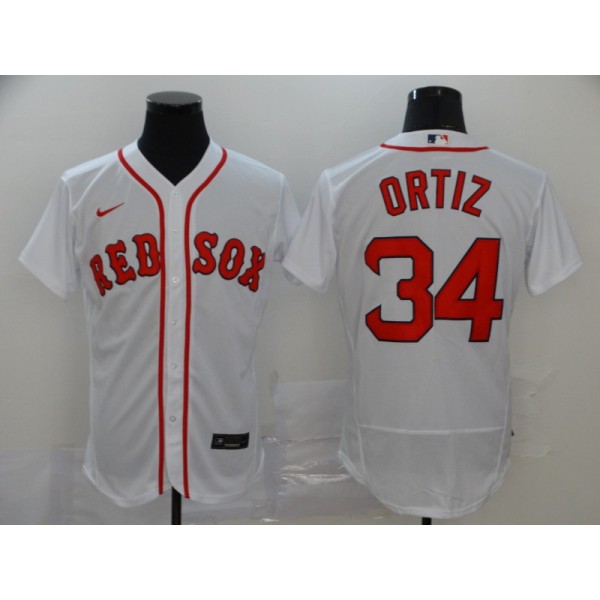 Boston Red Sox #34 David Ortiz White Flex Base Stitched Jersey