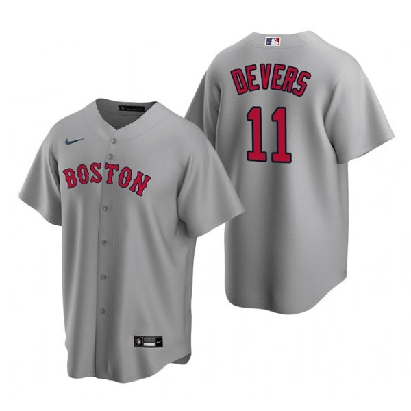 Boston Red Sox #11 Rafael Devers Grey Cool Base Stitched Jersey
