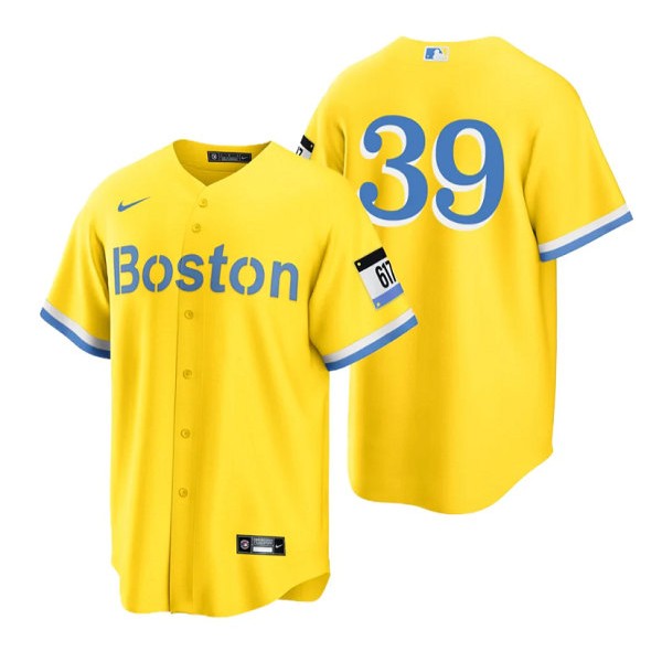 Boston Red Sox #39 Christian Arroyo Gold City Connect Stitched Baseball Jersey