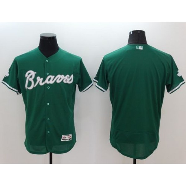 Braves Blank Green Celtic Flexbase Authentic Collection Stitched Jersey