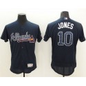 Braves #10 Chipper Jones Navy Blue Flexbase Authentic Collection Stitched Jersey