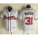 Braves #31 Greg Maddux White Flexbase Authentic Collection Stitched Jersey