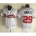 Braves #29 John Smoltz White Flexbase Authentic Collection Stitched Jersey