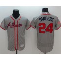 Braves #24 Deion Sanders Grey Fashion Stars Stripes Flexbase Authentic Stitched Jersey