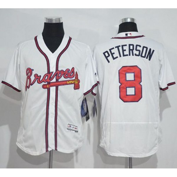 Braves #8 Jace Peterson White Flexbase Authentic Collection Stitched Jersey