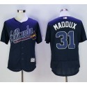 Braves #31 Greg Maddux Navy Blue Flexbase Authentic Collection Stitched Jersey