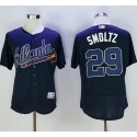 Braves #29 John Smoltz Navy Blue Flexbase Authentic Collection Stitched Jersey