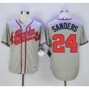 Braves #24 Deion Sanders Grey New Cool Base Stitched Jersey