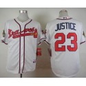 Braves #23 David Justice White Cool Base Stitched Jersey