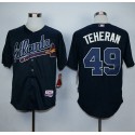 Braves #49 Julio Teheran Navy Blue Cool Base Stitched Jersey