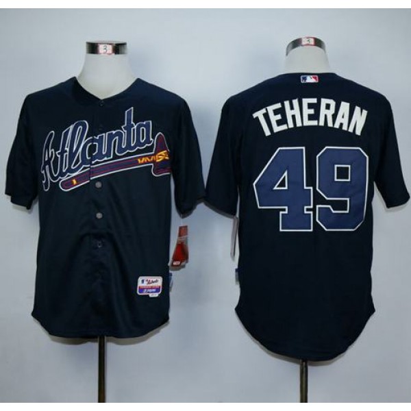 Braves #49 Julio Teheran Navy Blue Cool Base Stitched Jersey