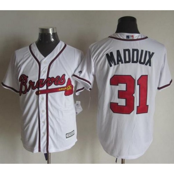 Braves #31 Greg Maddux White New Cool Base Stitched Jersey