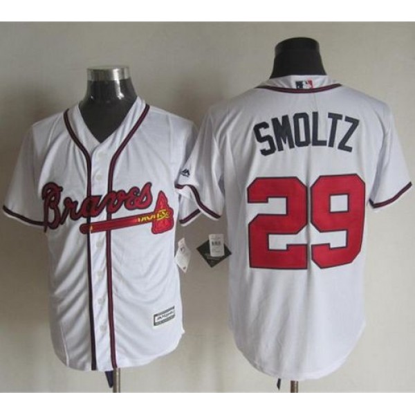 Braves #29 John Smoltz White New Cool Base Stitched Jersey